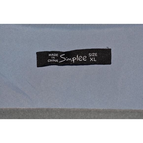 SIMPLEE $80 Long Sleeve V-Neck Floral Burnout Maxi Dress‎ in Blue XL - Picture 3 of 3